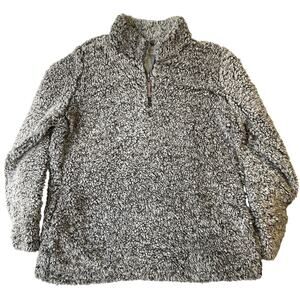 Weatherproof Vintage Men Sweatshirt XL Gray Fleece Zipper Henley Long Sleeve